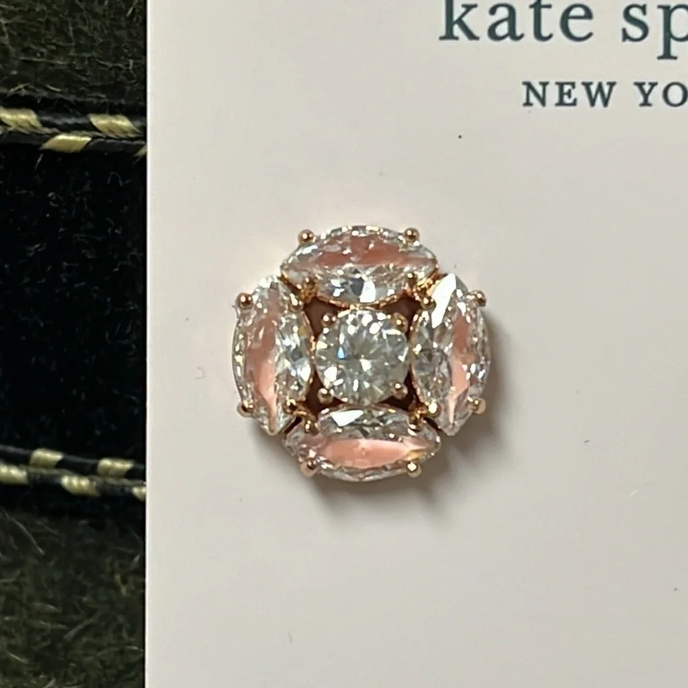 Brand New Kate Spade Flying Colors Blush Post Earrings Marquise Cluster Studs